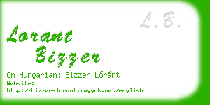 lorant bizzer business card
